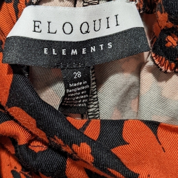 Nwt Eloquii Elements | Ruffle Waist Swing Short In Red Floral - Picture 5 of 7